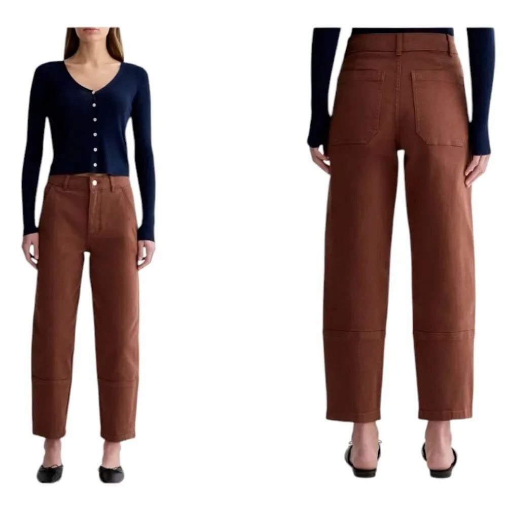 NWT Everlane Utility Barrel Pant Rosewood Brown Organic Cotton Size 6